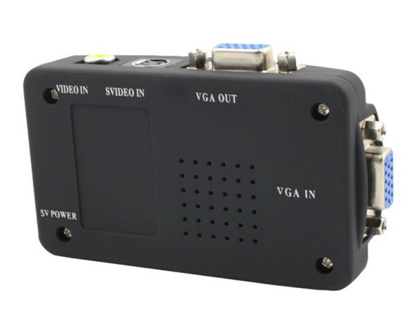 Адаптер - переходник RCA (AV), S-video - VGA, черный