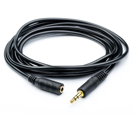 Кабель jack 3.5mm (AUX), папа-мама, 20 метров, черный