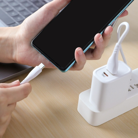 Зарядный USB дата кабель BOROFONE BX37 Type-C , 3.0A, 1м, белый