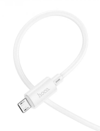 Зарядный USB дата кабель HOCO X88 MicroUSB, 2.4A, 1м, белый