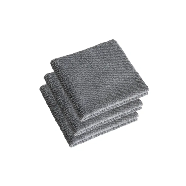 Набор двусторонних салфеток из микрофибры для уборки авто и дома, 35х75см, плотность 420 гр/м.кв, 3 штуки, серые