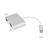 Адаптер - переходник USB3.1 Type-C - HDMI - VGA, серебро