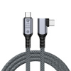 Кабель USB4.0 Type-C чип E-Marker, 8K 60Гц / 4K 144Гц, 40 Гбит/с, PD 240W (48V/5A), поддержка Thunderbolt 3/4, угловой, 1,5 метра