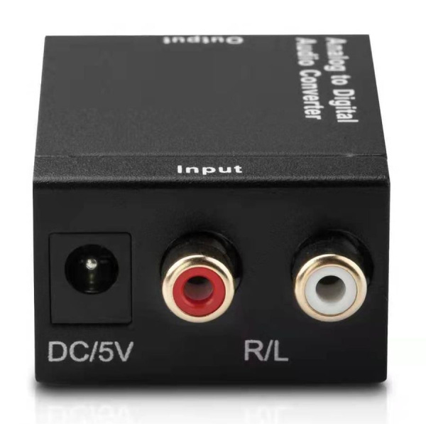 Адаптер - переходник, аудио-преобразователь с RCA (тюльпаны) на оптику (Toslink/SPDIF), черный