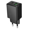 Зарядное устройство сетевое - блок питания HOCO N69, USB Type-C PD20W + USB QC3.0, черный