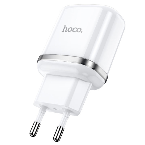 Зарядное устройство сетевое - блок питания HOCO N4, 2.4A, 2 USB, белый