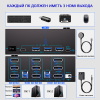 Адаптер – KVM-переключатель 2x3 HDMI 2.1 – 8K 60Гц / 4K 120Гц, USB3.0 / USB-C, черный