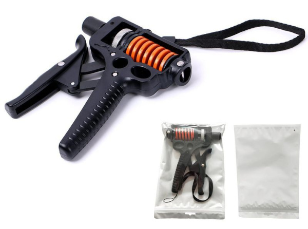 Тренажер для кисти и запястья PRO+ с регулировкой нагрузки от 5 до 165 кг - эспандер, черный