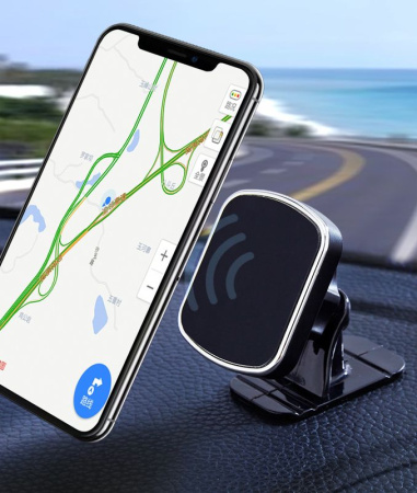 Автомобильный магнитный держатель для телефона на панель MOD05 (наклеиваемый), черный