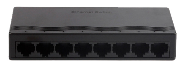 Сетевой хаб - коммутатор LAN - разветвитель RJ45 на 8 портов 10/100 Мбит/с, черный