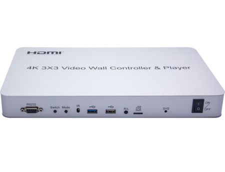 Контроллер видеостены HDMI 4K на 9 экранов 3x3