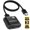 Сплиттер - разветвитель 1×2 HDMI 2.0b – 4K 60Гц, HDCP 2.2, HDR, Scaler (EDID), алюминий, черный