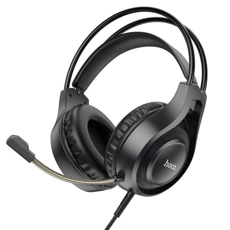 Наушники с микрофоном HOCO W106, полноразмерные игровые, USB+3,5 мм, 1.8 м., черный
