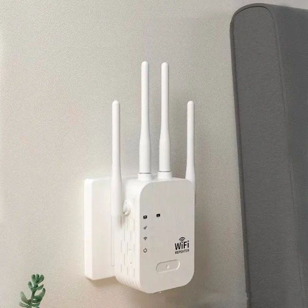 Адаптер - репитер, повторитель, усилитель Wi-Fi сигнала ver.02, до 300 Мбит/с, 4 антенны, белый