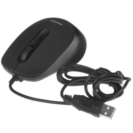 Мышь проводная Smartbuy 265-K ONE (SBM-265-K), тихий клик, черный