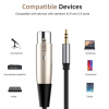 Кабель jack 3.5mm - XLR для микрофона, XLR мама, 1.5 метра, черный