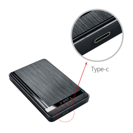 Внешний корпус - бокс SATA - USB3.1 Type-C - USB3.0 для жесткого диска SSD/HDD 2.5”, черный
