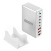 Настольное зарядное устройство - зарядная станция на 8 портов 600W USB-C / USB mod. 1006P200WW, быстрая зарядка, пластик, белый