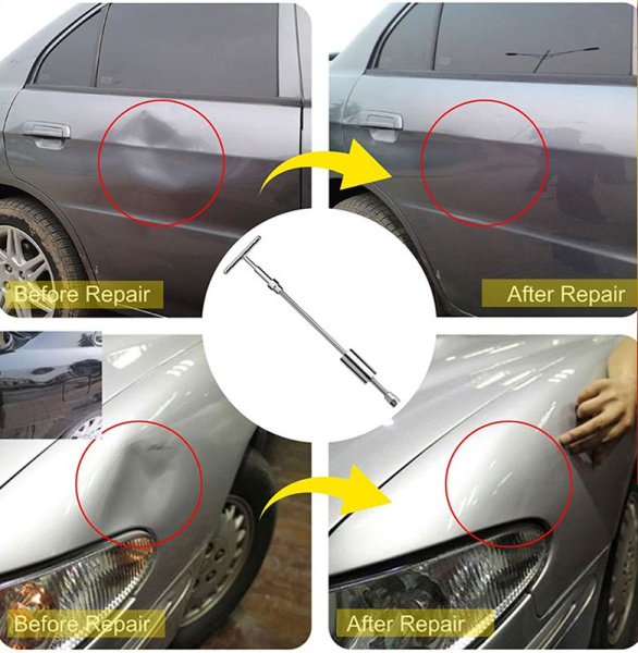 Обратный молоток - инструмент для беспокрасочного удаления и вытягивания вмятин на кузове автомобиля, набор со сменными насадками, 40 предметов