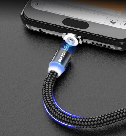 Магнитная головка - коннектор USLION Lightning для зарядного USB кабеля