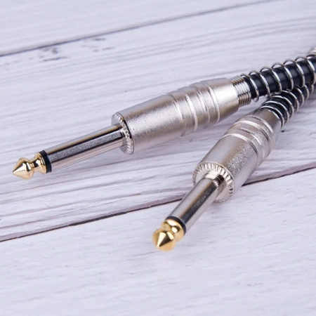 Кабель jack 6.35mm (AUX) PRO, папа-папа, 5 метров, черный