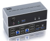 Адаптер – KVM-переключатель 3x3 HDMI 2.1 + DisplayPort 1.4 – 8K 60Гц / 4K 240Гц, USB3.0, jack 3.5мм + MIC, алюминий