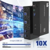 Адаптер – KVM-переключатель 3x3 HDMI 2.1 + DisplayPort 1.4 – 8K 60Гц / 4K 240Гц, USB3.0, jack 3.5мм + MIC, алюминий