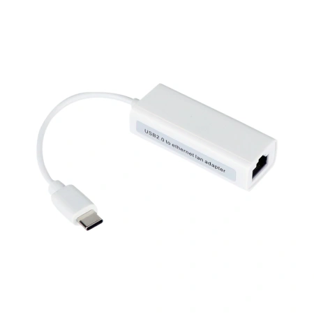 Адаптер - переходник USB Type-C 2.1 - RJ45 (LAN) до 100 Мбит/с, белый