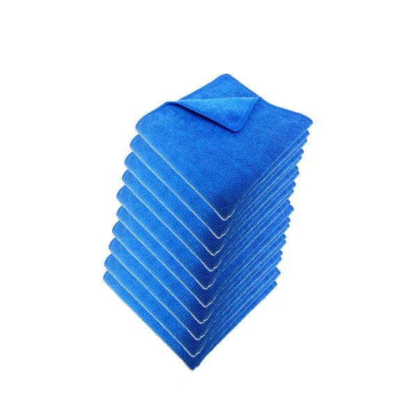 Набор двусторонних салфеток из микрофибры для уборки авто и дома, 40х40см, плотность 420 гр/м.кв, 10 штук, синие