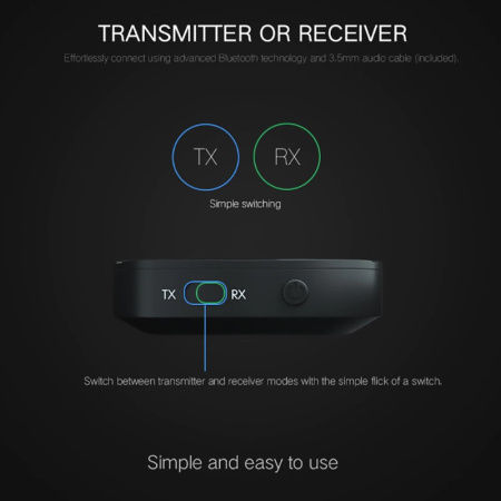 Беспроводной аудио адаптер Bluetooth v4.2 RX/TX приемник-передатчик KN319, черный