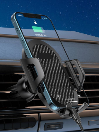 Автомобильный держатель для телефона S168+CF33A на воздуховод (дефлектор), черный