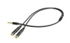 Кабель - разветвитель jack 3.5mm (AUX) на jack 3.5mm (AUX) - jack 3.5mm (MIC), папа-мама, 0,4 метра, черный