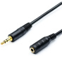 Кабель jack 3.5mm (AUX), папа-мама, 1,5 метра, черный
