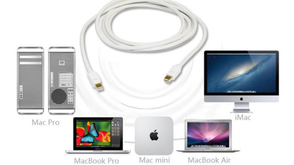 Кабель Mini DisplayPort - Mini DisplayPort, папа-папа, 1,8 метра, белый