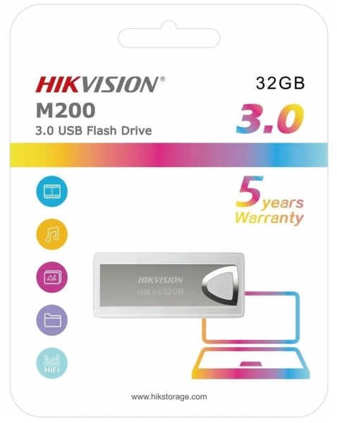 Флешка 32GB HIKVISION HS-USB-M200, USB3.0, серебристый
