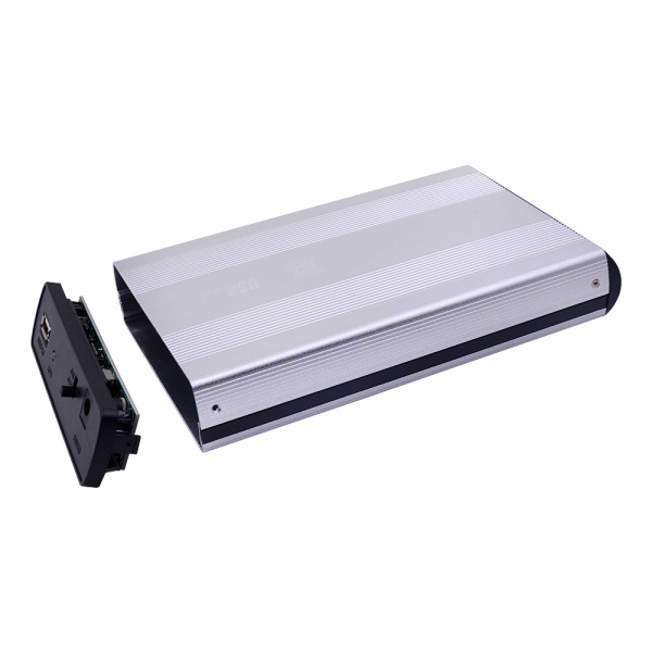 Внешний корпус - бокс SATA - USB2.0 для жесткого диска SSD/HDD 3.5”, алюминий, серебро