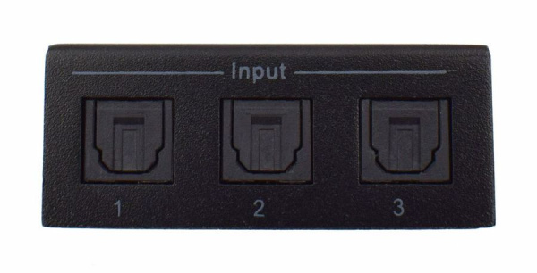 Цифровой аудио переключатель - свитч 3x1 оптический (Toslink/SPDIF), с пультом ДУ, черный