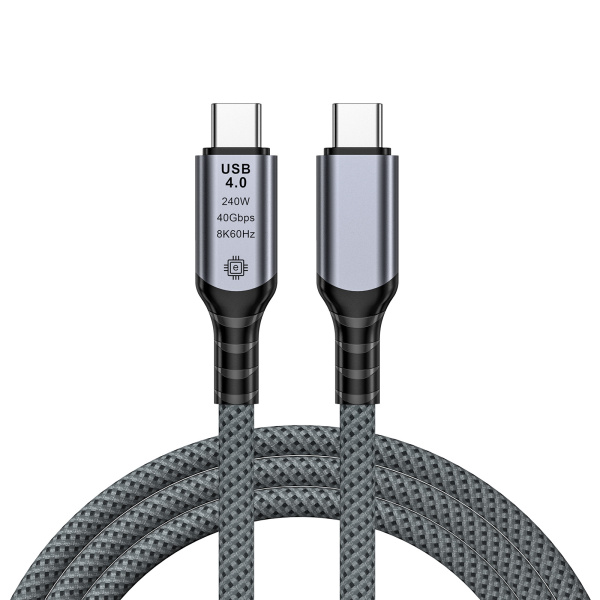 Кабель USB4.0 Type-C чип E-Marker, 8K 60Гц / 4K 144Гц, 40 Гбит/с, PD 240W (48V/5A), поддержка Thunderbolt 3/4, 1 метр