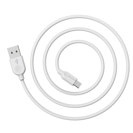 Зарядный USB дата кабель BOROFONE BX14 MicroUSB, 2.4A, 3м, белый