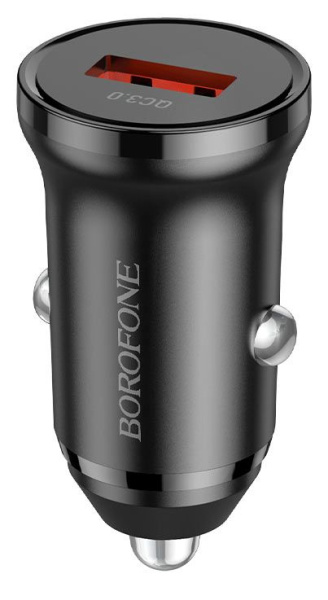 Автомобильное зарядное устройство USB BOROFONE BZ18, 1 USB QC3.0, черный