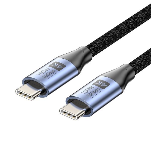 Кабель USB3.2 Type-C чип E-Marker, 4K 60Гц, PD100W (5A), 20 Гбит/с, алюминий, нейлоновая оплетка, 1.5 метра