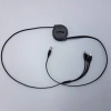 Универсальный зарядный кабель 3-в-1 USB Type-C - Lightning - MicroUSB с боксом для скрутки, 2А, 1 метр, черный