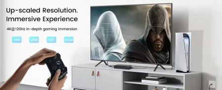 Адаптер - переключатель - свитч 4×1 HDMI 2.1 UltraHD 8K 60Гц, HDCP 2.3, пульт ДУ, активный, черный