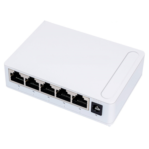 Сетевой свитч – LAN разветвитель – хаб RJ45 на 5 портов, 10/100/1000 Мбит/с, индикация, белый