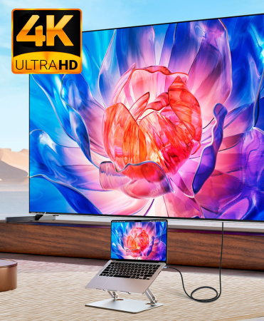 Кабель USB3.2 Type-C чип E-Marker, 4K 60Гц, PD100W (5A), 20 Гбит/с, алюминий, нейлоновая оплетка, 2 метра