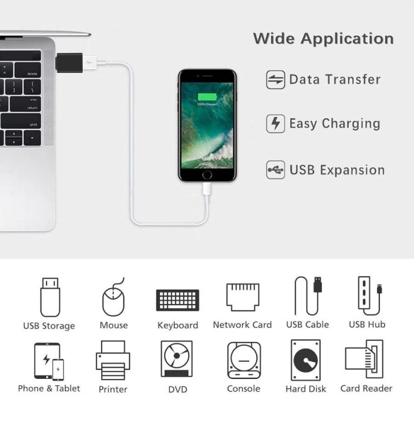Адаптер - переходник OTG USB3.1 Type-C - USB3.0, черный