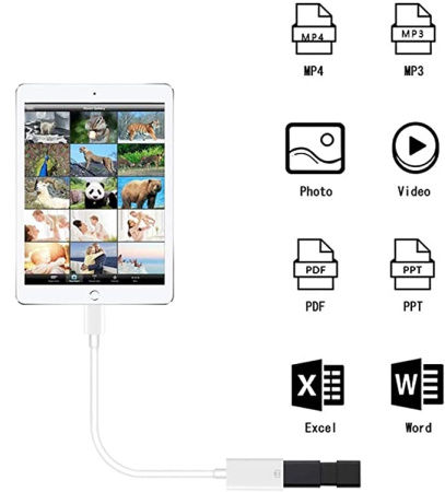 Адаптер - переходник OTG Lightning - USB3.0, ver.02, белый