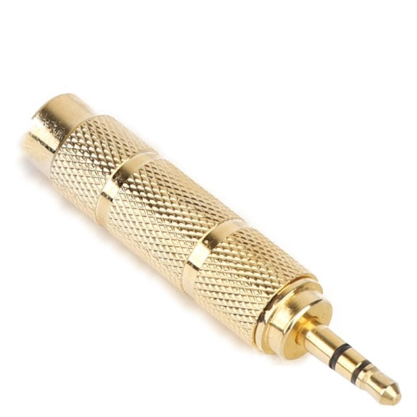 Адаптер - переходник jack 3.5mm (AUX) - jack 6.5mm, золото
