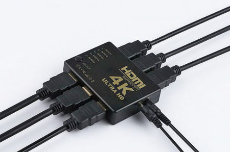 Адаптер - переключатель - свитч 5×1 HDMI, UltraHD 4K 3D, пульт, внешний ИК-датчик, активный, черный