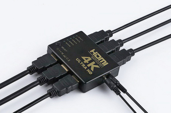 Адаптер - переключатель - свитч 5×1 HDMI, UltraHD 4K 3D, пульт, внешний ИК-датчик, активный, черный